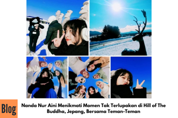Nanda Nur Aini Menikmati Momen Tak Terlupakan di Hill of The Buddha, Jepang, Bersama Teman-Teman