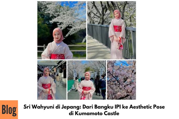 Sri Wahyuni Pose Estetik di Kumamoto Castle Jepang
