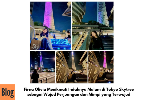 Firna Olivia Menikmati Indahnya Malam di Tokyo Skytree